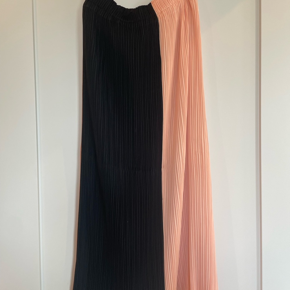 Proenza Schouler Elegant Black and Pink Pleated Skirt